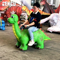 Atracción de Dinosaurio en Oferta para Niños Coche Modelo de Dinosaurio Caminante Verde para Centro Comercial