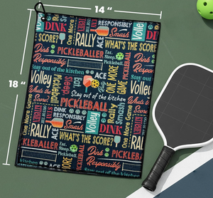 Serviettes de golf <span class=keywords><strong>Wolf</strong></span>, serviettes de sport avec motifs de raquettes, balles et phrases, serviettes de pickleball, cadeau de retraite - Product Image 2