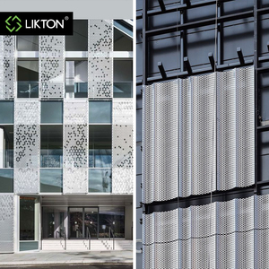 Thương mại bên ngoài tùy chỉnh mặt tiền hệ thống trang trí kim loại rèm tường ốp Panel nhôm siding ngoài trời Mặt tiền - Product Image 2