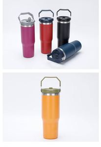 Gobelet isotherme portable en acier inoxydable à double paroi avec poignée, tasse de voyage de 30 oz pour les trajets routiers - Product Image 5