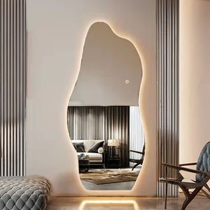 Specchio irregolare decorativo per la casa <span class=keywords><strong>Vintage</strong></span> moderno a corpo intero per la camera da letto ondulato <span class=keywords><strong>senza</strong></span> <span class=keywords><strong>cornice</strong></span> a LED specchio da parete - Product Image 5
