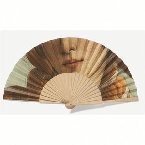 2019 Wholesale Customized Logo Wooden Hand Fan Handmade Sunflowers W0oden Hand Fans for Women's - Product Image 6
