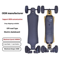 Planche à roulettes électrique tout-terrain haute vitesse pour adultes, télécommande sans fil, véhicule à quatre roues avec suspension haute