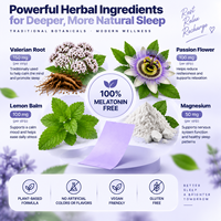 Bandes orales à dissolution rapide à base de plantes de Valériane, Fleur de la Passion, Mélisse et Magnésium pour le sommeil, OEM Marque Privée