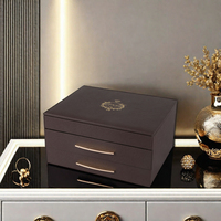 Vente d'usine : Boîte de rangement à bijoux multifonctionnelle personnalisée en cuir PU de luxe à 3 couches, avec 2 tiroirs, organisateur de collection, couleur personnalisable