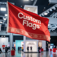 Drapeau promotionnel personnalisé en polyester 90x150cm, impression numérique, double couture, œillets en laiton, pour usage extérieur, avec bande de fixation en toile double