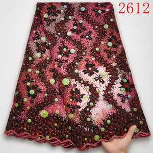 Tissu africain à paillettes en velours <span class=keywords><strong>français</strong></span>, dentelle, Tulle de haute qualité, pour femmes, collection 2021, nouvelle collection 2612 - Product Image 3