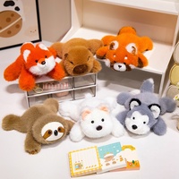 Poupées en peluche unisexes de la série Cute Little Animal Montées dans une voiture, Capybara Bear, couchées sur l'épaule, lavées créatives