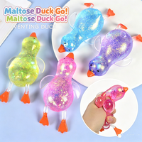 YIWUPOWER Glitter Aurora Duck Maltose Squishy Ball Slow Rising Creative Vent Fidget Toy Stress Relief Squeeze Toy Holiday Gift