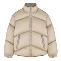 Veste surdimensionnée personnalisée en duvet de canard Vêtements d'hiver pour hommes Manteau Camo Print Ultra Léger Plume Casual Logo Noir Imprimé Nylon