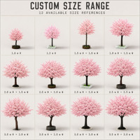 Arbre de cerisier en fleurs de soie durable et imperméable, taille personnalisée, pour la décoration intérieure et extérieure des hôtels et des centres commerciaux