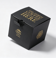 Boîte d'emballage en carton noir avec feuille d'or personnalisée, logo personnalisé sur le carton