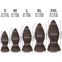 Plug anal géant lisse en forme d'œuf avec base large évasée, entraîneur anal fantaisie pour hommes gays, couples et jeux BDSM pour adultes