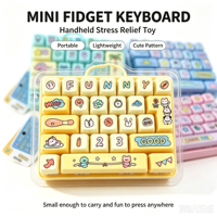 Jouet sensoriel anti-stress portable à 26 boutons imprimé aliments de dessin animé, clavier à presser, pour garçons et filles, idéal pour les fêtes