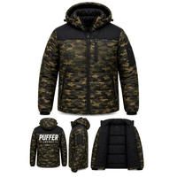 Blouson matelassé personnalisé à col montant et capuche pour homme, coupe-vent et chaud, idéal pour l'extérieur, fabrication OEM/ODM