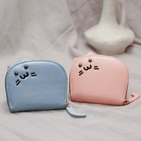 Grosir dompet kucing dompet koin kartun anak-anak tempat kartu uang portabel tas genggam hewan lucu untuk hadiah anak-anak