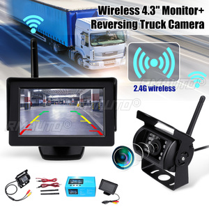 2.4G <b>Wireless</b> Car Rear View Backup <b>Camera</b> <b>System</b> Night Vision Vehicle <b>Camera</b> with 4.3 Inch Monitor for 12-24V Truck Trailer - Product Image 1