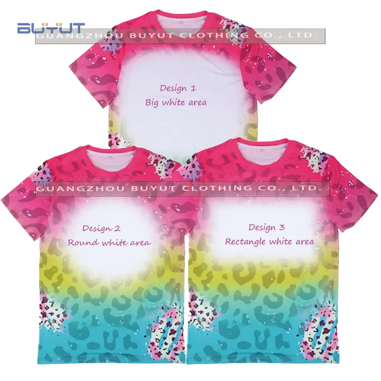 Shirt T-shirt 2022 New Arrival Faux Bleach Own Design T-shirts Pink Green 210gsm Heavy Polyester Short Sleeve T Shirt For Custom Print