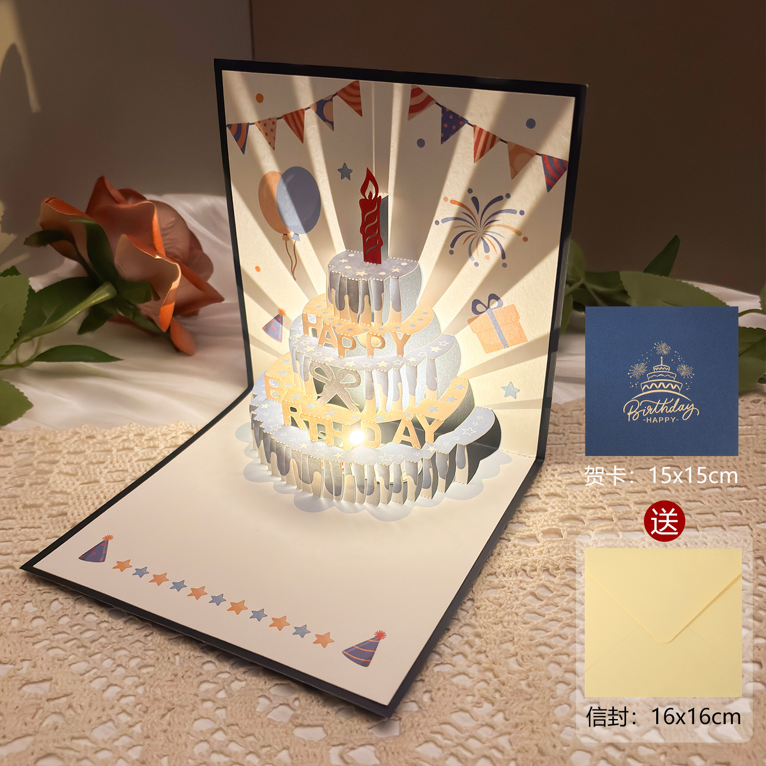 [Stampa a Colori Stella Blu] Modello Automatico con Musica e Luce