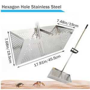 Râteau à <span class=keywords><strong>sable</strong></span> <span class=keywords><strong>de</strong></span> plage professionnel en aluminium, long et robuste, avec poignée, 16 pouces - Product Image 4
