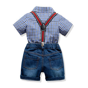 Conjuntos de Ropa para Bebé Niño, Pantalones Vaqueros con Tirantes, Trajes con Camisa de Tela Vaquera, de China - Product Image 2