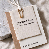 Étiquette personnalisée pour vêtements, carte en tissu de lin vintage, carte en papier kraft, étiquette de mode personnalisée avec logo pour marque de vêtements féminins