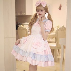 Japanese Maid Lolita Dress Pink Sweetheart Cafe Cosplay Costume Anime Role Play Uniform Set Spring 2023 - Product Image 3