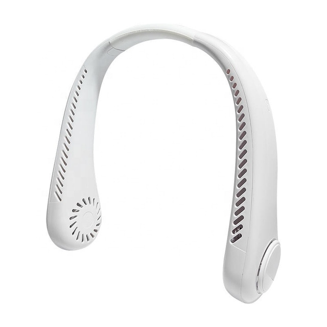 NEW Lazy Portable Neck Fan air Cooler Hand Held Big Wind Hanging Neck Fan with USB Recharging fan with logo