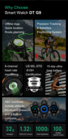Smartwatch GPS DT G9 a Prezzo di Fabbrica, 2GB di Memoria, Schermo AMOLED Rotondo, Impermeabile 3ATM, Orologio Intelligente per Sport e Attività all'Aperto DTG9