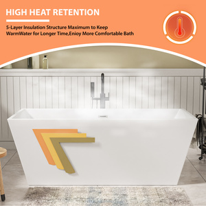 67 pollici centro di drenaggio Freestanding <span class=keywords><strong>vasca</strong></span> <span class=keywords><strong>da</strong></span> <span class=keywords><strong>bagno</strong></span> sanitari doccia acrilico supporto <span class=keywords><strong>vasca</strong></span> <span class=keywords><strong>da</strong></span> <span class=keywords><strong>bagno</strong></span> con bordo sottile - Product Image 5