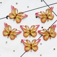 Or estampage impression bricolage accessoires papillon pendentif épingle à cheveux anneau de téléphone portable broche résine artisanat