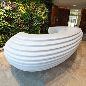 Hotel Front <strong>Desk</strong> Design Contemporary <strong>Art</strong> <strong>Deco</strong> Best Quality Custom Made Luxurious White Corian Modern Front <strong>Desk</strong> Hotel - Product Image 2