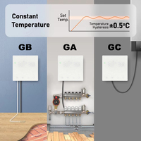 RKHK WiFi Tuya Square ABS+PC Termostat Pintar Desain Minimalis Modern Pengontrol Suhu Digital Sentuh