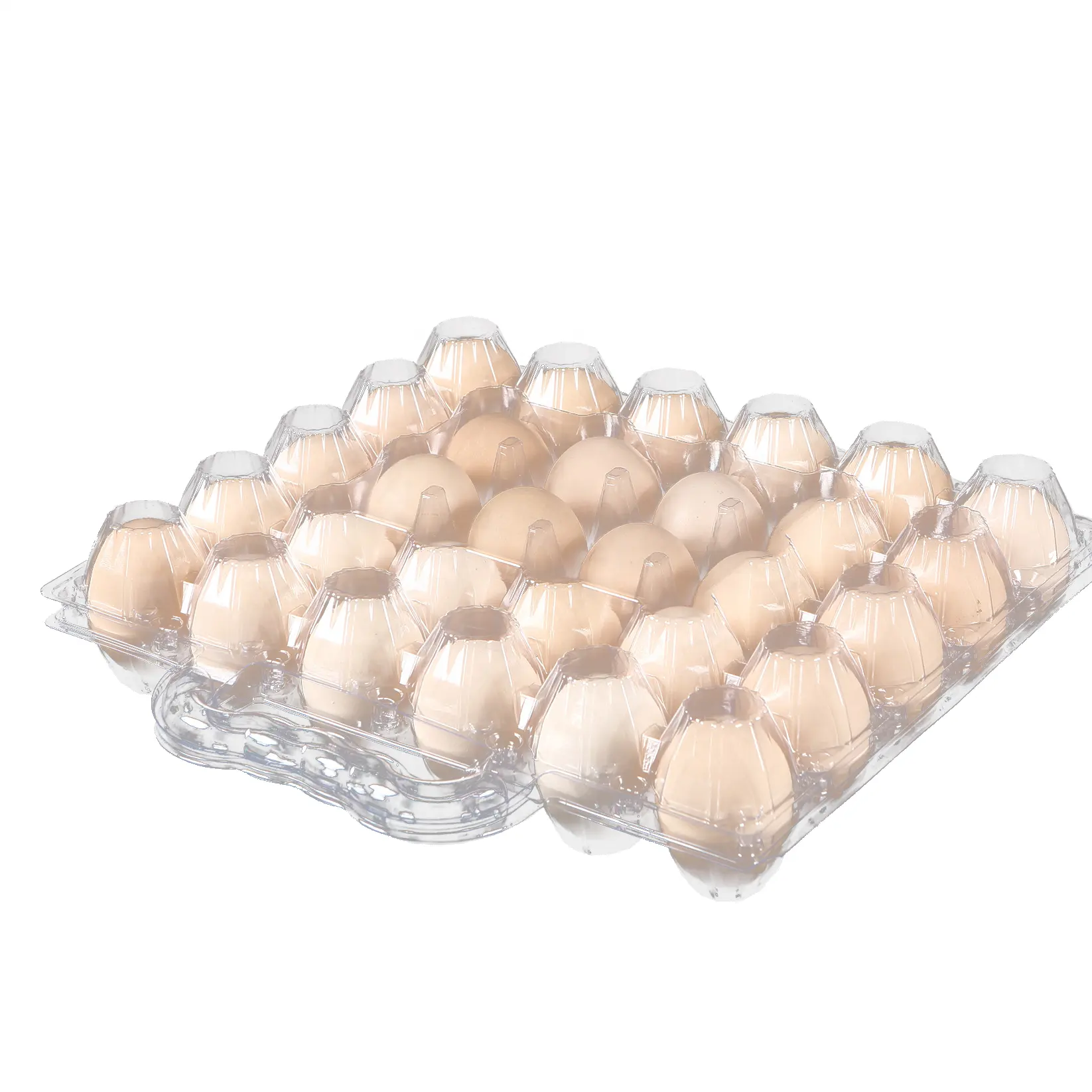 アヒルの卵用の大きな30個の卵トレイカートンハンドル付きの大きな卵プラスチック容器キャビティカウントOEM & ODMテーラーメイド