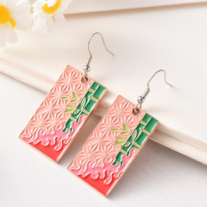 Pendientes colgantes de aleación de Anime Kamado Tanjirou Kochou <span class=keywords><strong>Shinobu</strong></span> Demon Slayer pendientes para Mujeres Hombres accesorios de joyería para disfraz regalo - Product Image 3