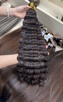 Extensions de cheveux naturels indiens 100% Remy, double trame, bouclés profonds, ondulés, noir naturel