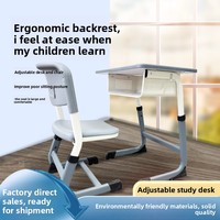 Chaise de bureau ergonomique pour l'école, réglable en hauteur, avec cadre en acier, boîte de rangement, plateau de 600x450mm, crochet pour sac à dos, mobilier de classe