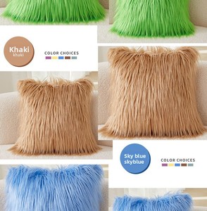 Fundas decorativas para el hogar de piel de oveja, cómodo cojín de piel sintética mongol, cojines esponjosos y almohadas para sillas de sofá - Product Image 4