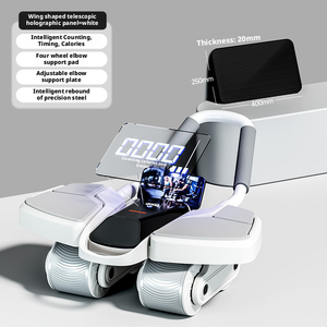 Rullo <span class=keywords><strong>Fitness</strong></span> Addominale in PVC a Quattro Ruote con Ritorno Automatico, Pieghevole e Portatile, Attrezzo <span class=keywords><strong>per</strong></span> Esercizi Domestici Unisex <span class=keywords><strong>per</strong></span> Allenamento Muscolare - Product Image 3