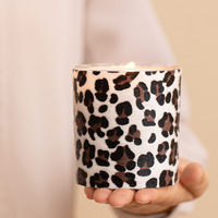 Bougie parfumée moderne en cire de soja, motif léopard, luxe, 200g, type tealight