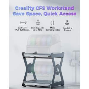 Support de travail Creality Cfs à double couche avec glissières métalliques amortissantes, gris, accessoire pour imprimante 3D - Product Image 3