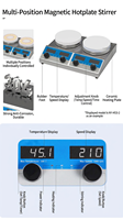 Laboratory Digital LED Display Constant Temperature Heating Magnetic Stirrer 0.1C Resolution RT-260C Range 1% Speed