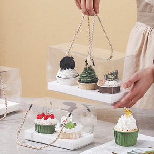 Cajas transparentes portátiles para cupcakes, contenedores de plástico para cupcakes, soportes para fiestas de cumpleaños, pastelería, suministros de panadería - Product Image 3