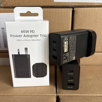 Cargador USB de 65W PD QC3.0 con Cable USB Extensible de Material GaN, Compatible con iPhone, Samsung, Teléfonos Móviles y Laptops