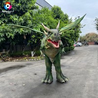 Costume de dragon occidental réaliste taille réelle, mascotte de dragon fantastique pour la décoration de parcs à thème et d'événements d'Halloween
