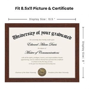 Stock Supply 8.5x11 Inches Certificate <b>Frames</b> Wholesale, Premium Mahogany Document Display <b>Frame</b> with Wall & Tabletop Mounting - Product Image 2