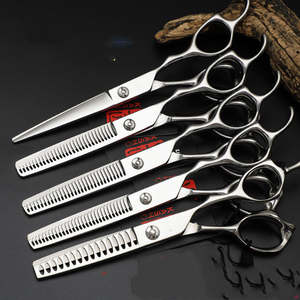 Ciseaux à cheveux professionnels 17,5 cm en acier inoxydable, lame tranchante, manche long, ciseaux à effiler pour stylistes - Product Image 2