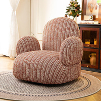 Fauteuil pivotant vintage français Cactus, fauteuil de loisirs de luxe en chenille avec un design doux et durable pour appartement et salon