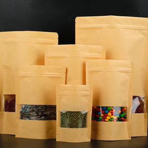 Plástico Mylar Doypack Ziplock Bolsa de papel Kraft Sellado lateral para aceites de nueces Té Decapado Marshmallow Cubos Rizos Bollos fritos - Product Image 1