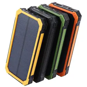 Zonnepaneel Power Bank 20000 Mah Charger Solar Battery Pack Draagbare Panel Charger 3 Uitgangen Waterdichte Externe Backup